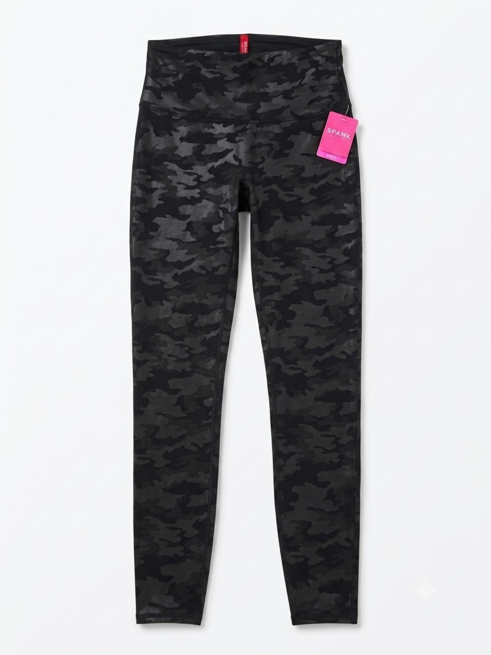NWT SPANX Women's Black Camo High-Waist Leggings Size L